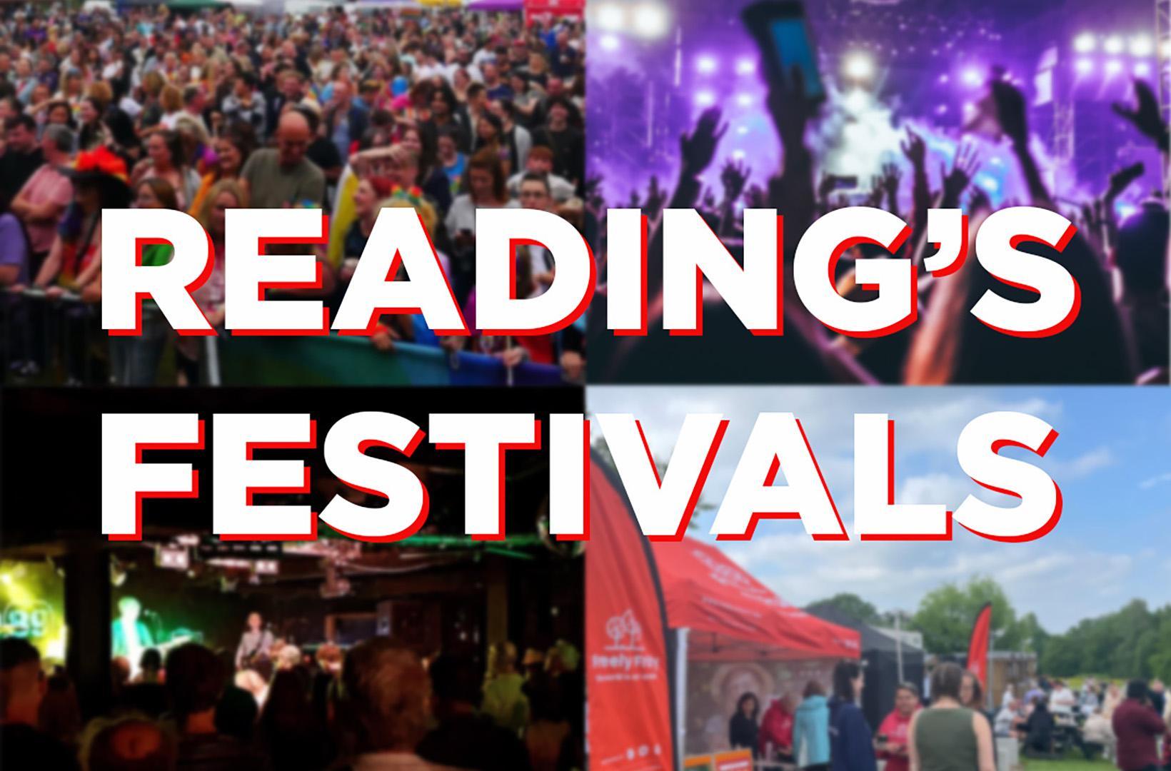 montage image of Reading's festivals