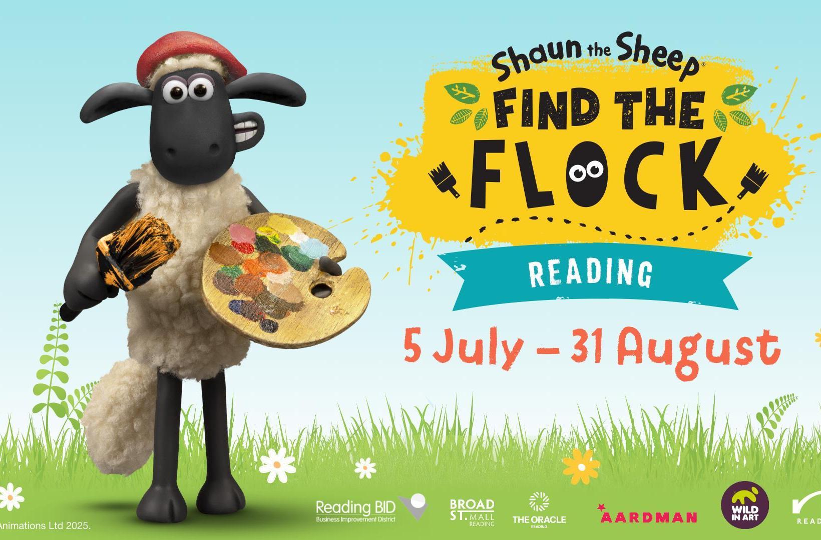 Shaun the sheep holding a paint palette