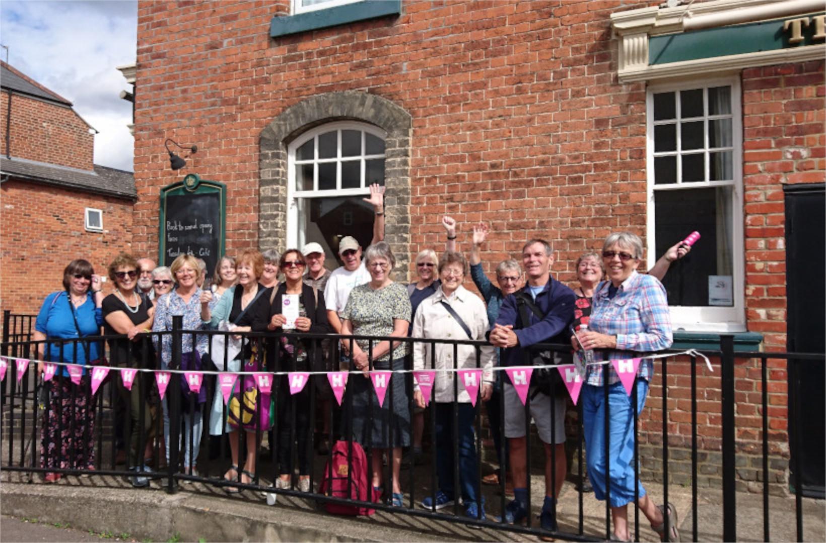 group of people on walking tour in Reading