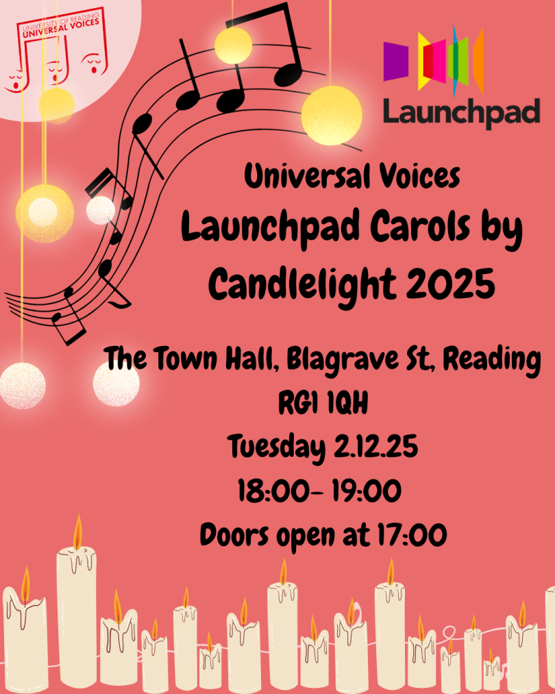 Launchpad Carols by Candlelight with candles and music notes 