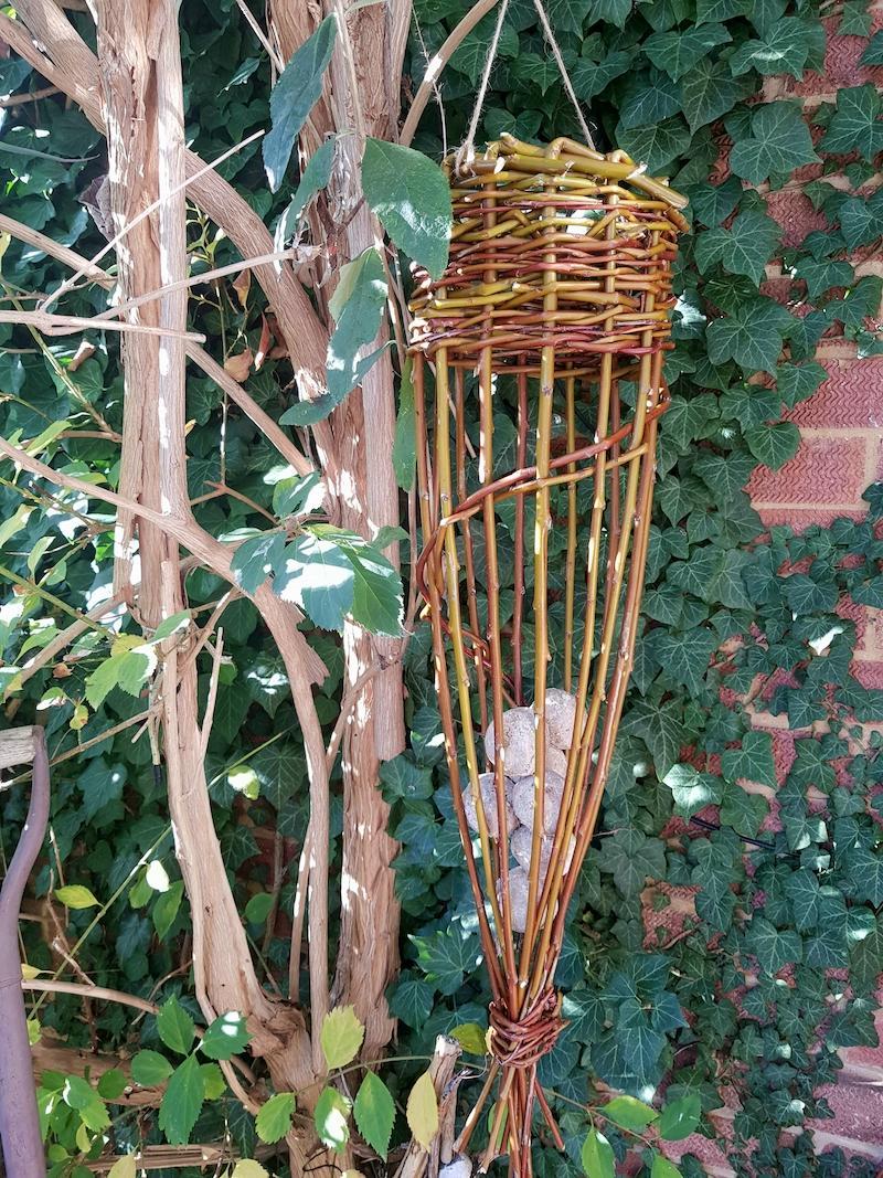 bird feeder made of willow