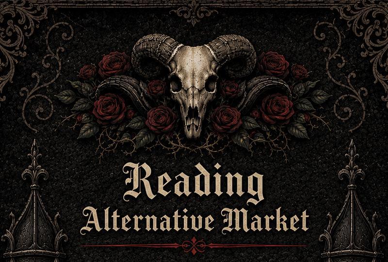 AI rendered Reading Alternative Market logo with a goat skull