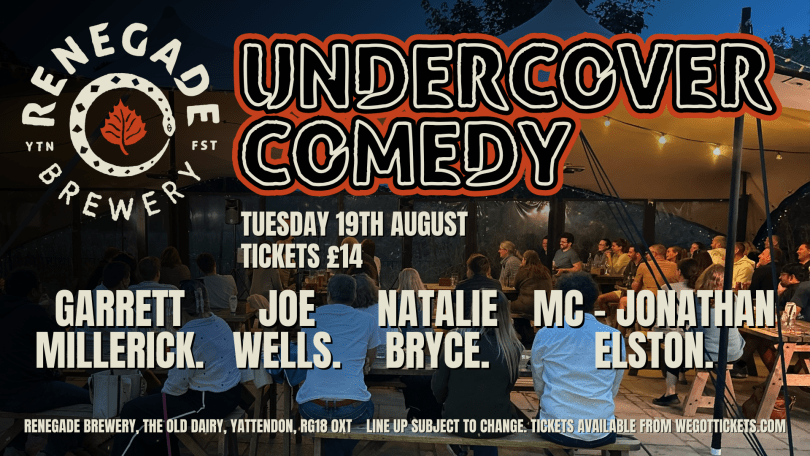 A picture of the poster for the comedy night