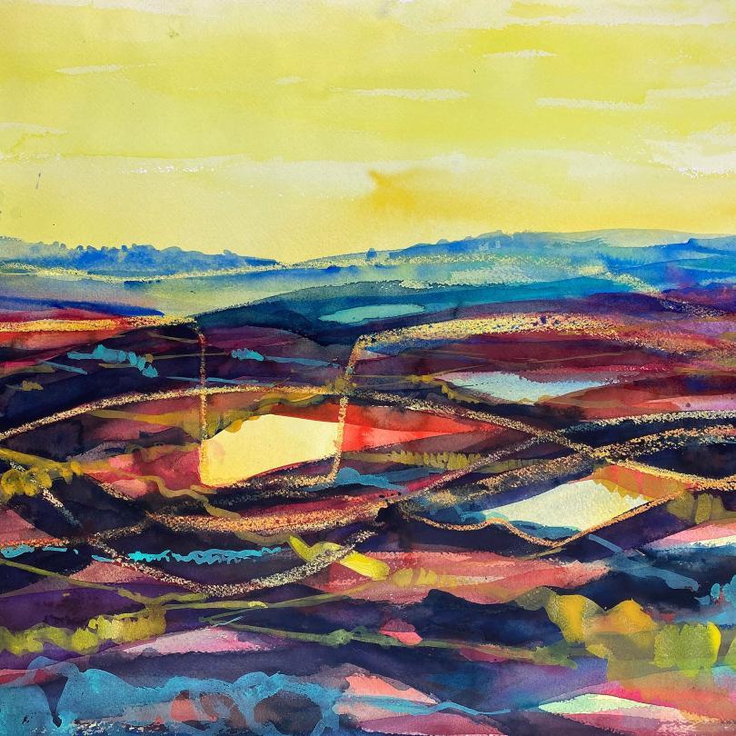 Bold watercolour landscape painting