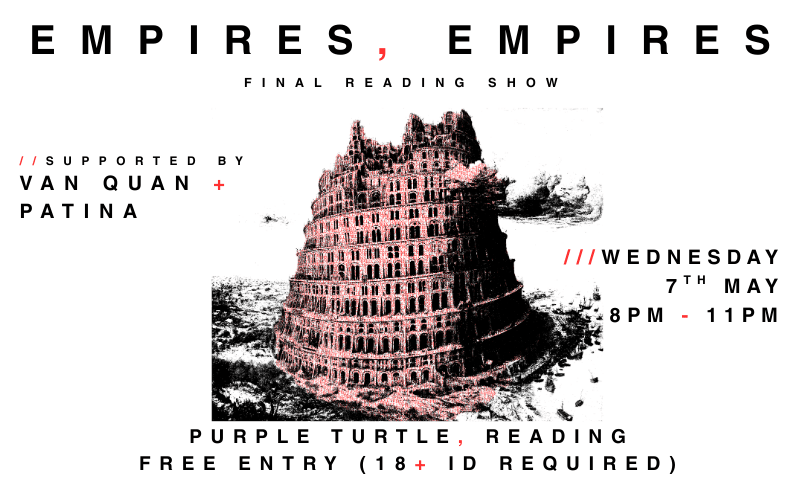 Empires, Empires Intercontinental avant-pop band FINAL READING SHOW With support from Van Quan @vanquan.dist and Patina @pat1na_band FREE ENTRY / 18+ ID Required @#purpleturtlerocks #whatsonreading #gotoagigthismonth #readingmusicscene @groovecultshindigs @alt_berks @clubreckless @readingrocksociety @rubandsoc @readingindielife