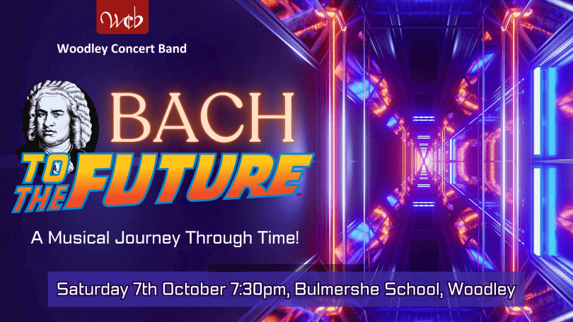 Concert Poster Image - Compose J S Bach and text 'Bach to the Future'