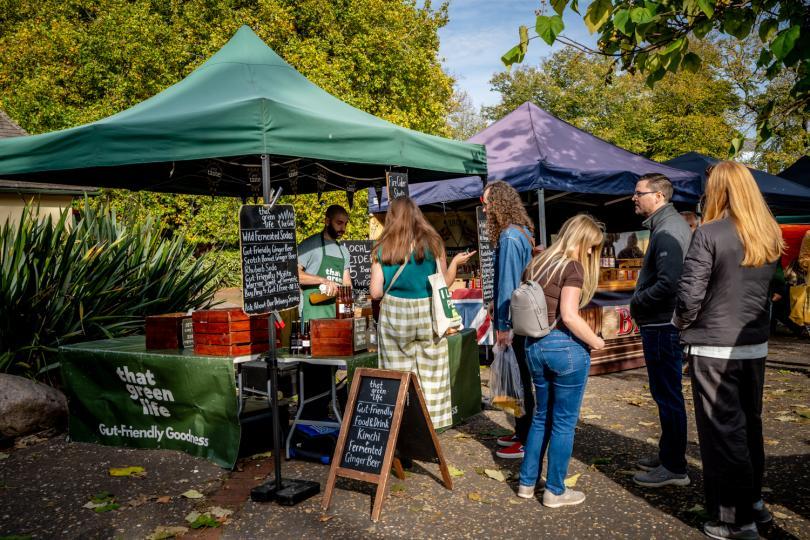 Stalls at a food festival