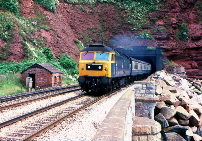 A 1970s train running along track