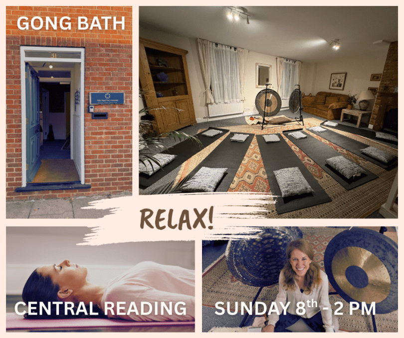 Image shows venue entrance, space, participant relaxing and RGP with the black mamba and chau gongs