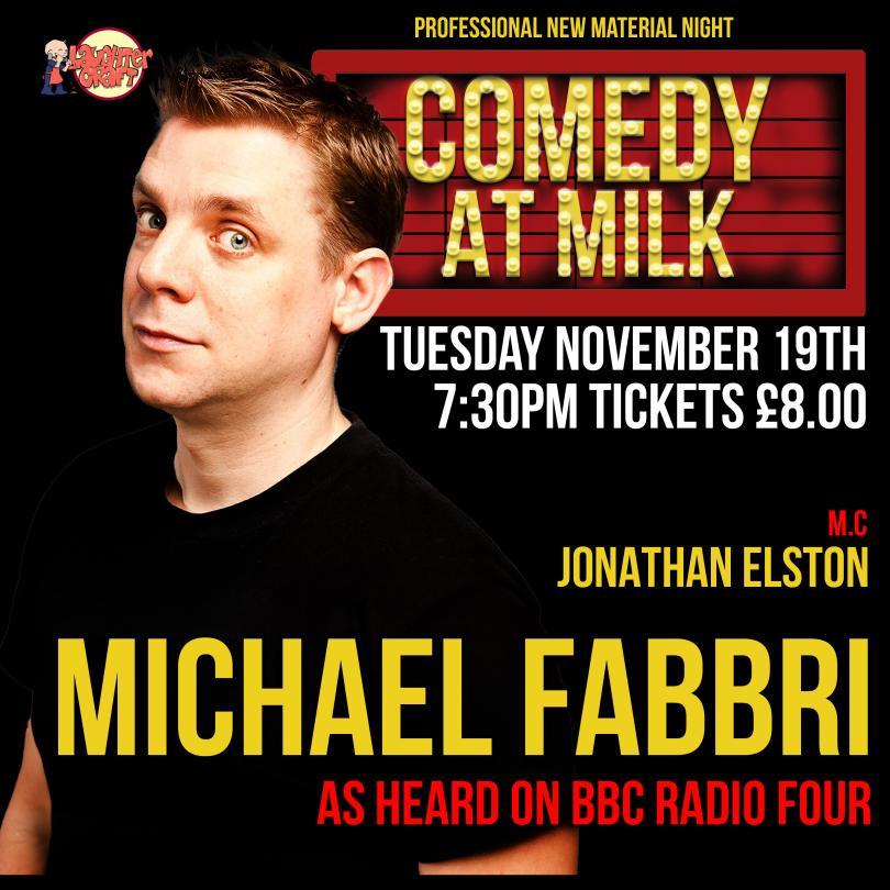 A picture of the poster for the comedy night