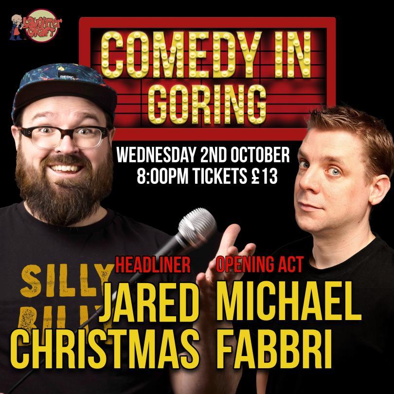 A picture of the poster for the comedy night