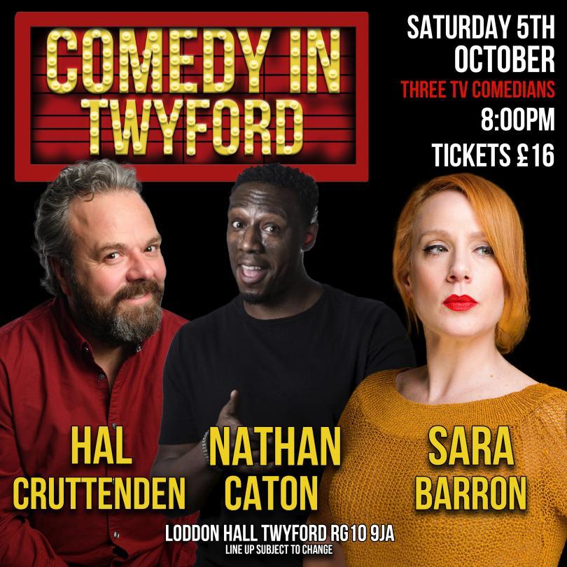 A picture of the poster for the comedy night