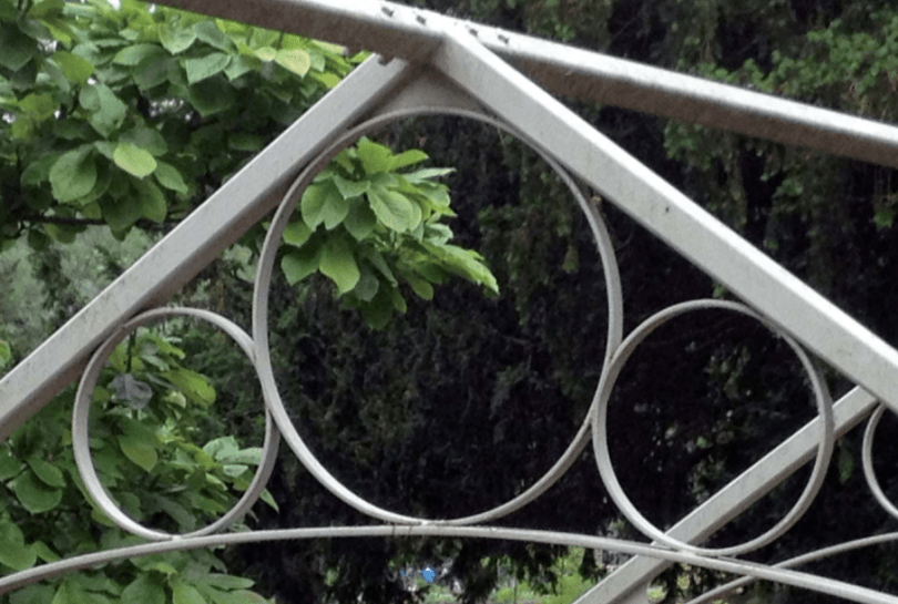 Photograph of vinery behind Iron Arch Stucture