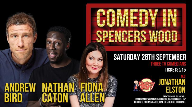 A picture of the poster for the comedy night