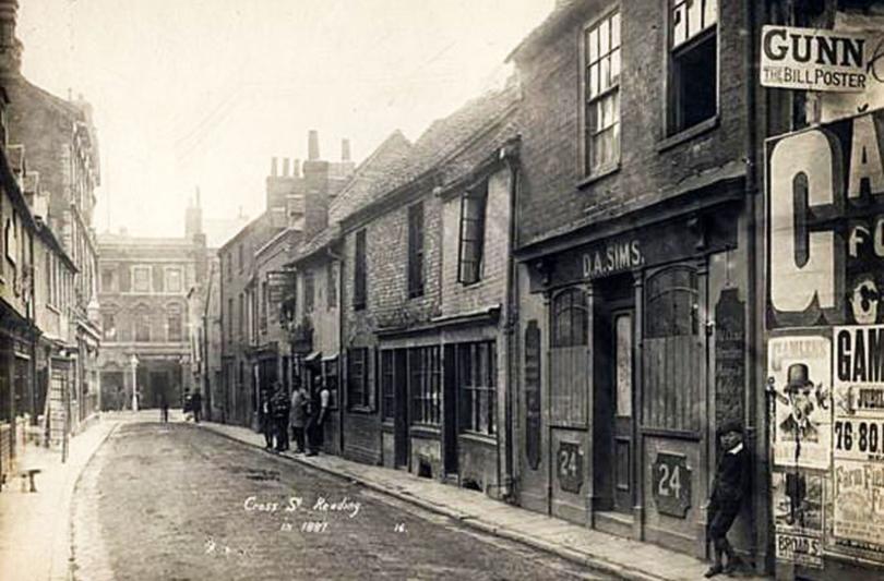Cross Street Reading - the scene of the murder, in 1887 