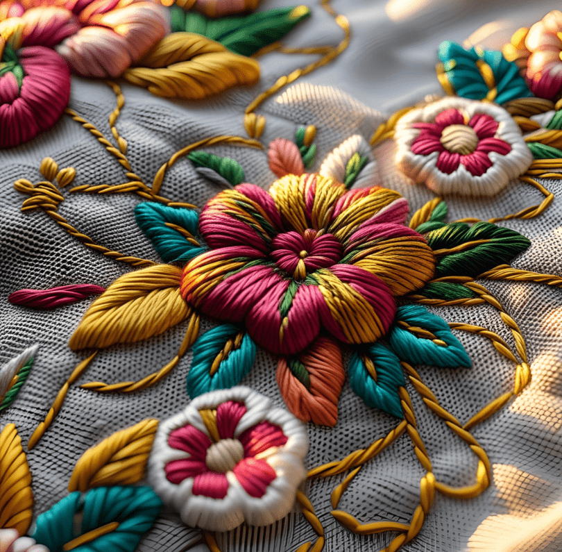 Embroidered flowers