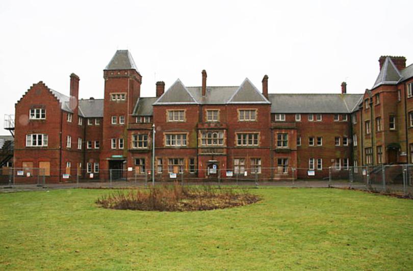 Fairmile Hospital - the front of the building before its redevelopment into housing