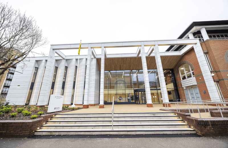 Front view of Reading Civic Centre, Bridge Street