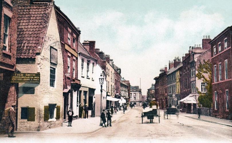 postcard of Grantham in Lincolnshire