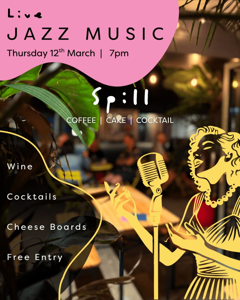 a jazzy image with details of the event