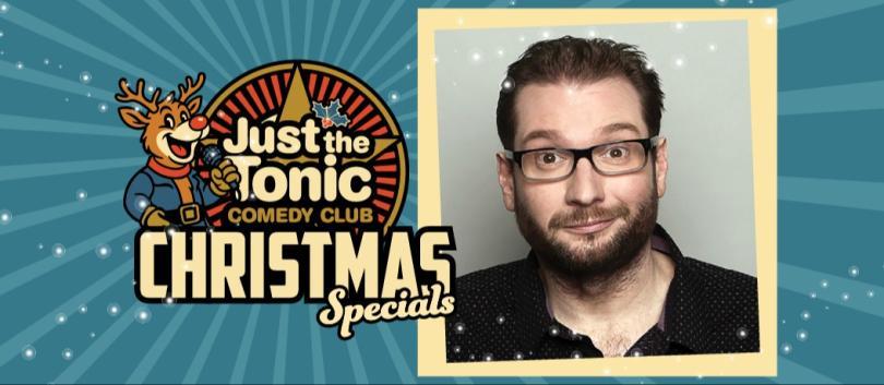 Just the Tonic Reading Christmas Special Logo next to a photo of Gary Delaney