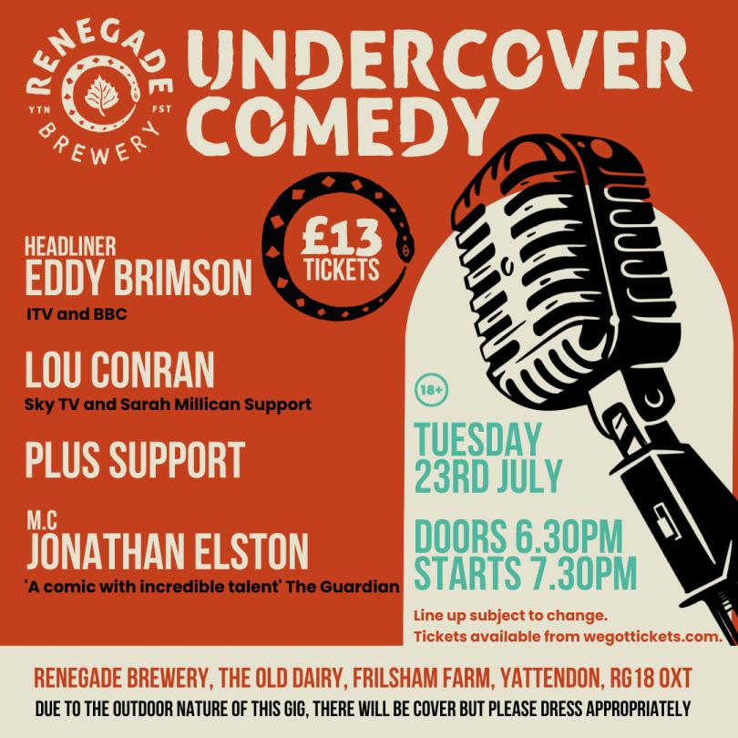 A picture of the poster for the comedy night