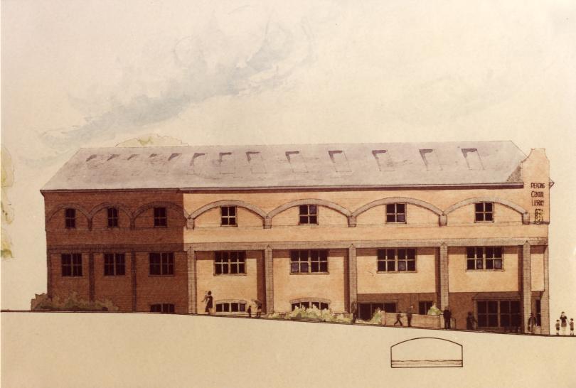 Old painting of Reading Library