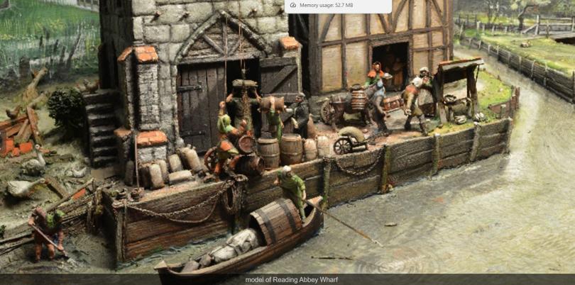 Reading Abbey Wharf from Medieval Model in Reading Museum