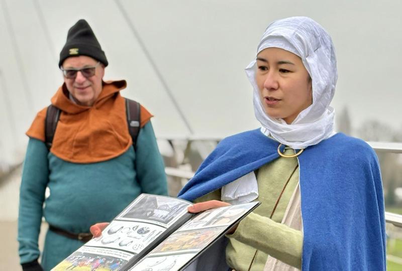 A man and a woman in medieval costume