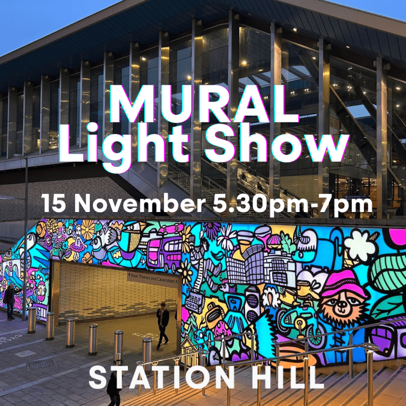 Images of Station Hill and the Station Hill art mural