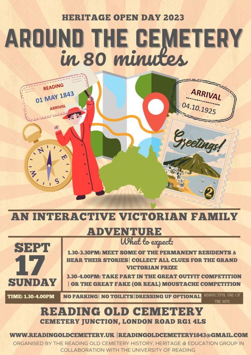 poster for Reading Old Cemetery event