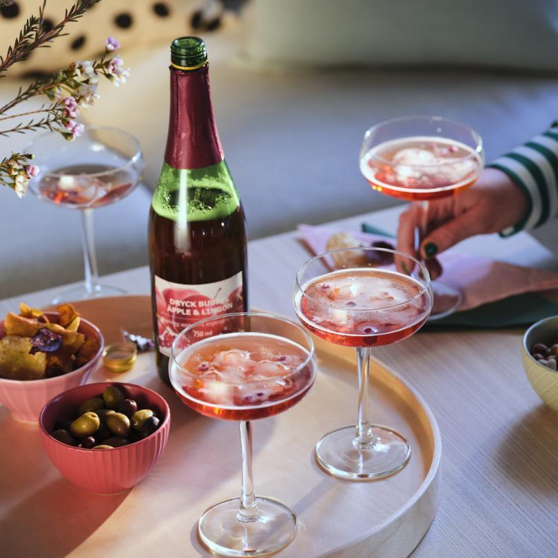 Mocktails from IKEA Swedish food market being served 