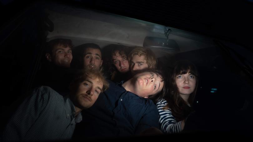 band image of the band personal trainer in the back of a van