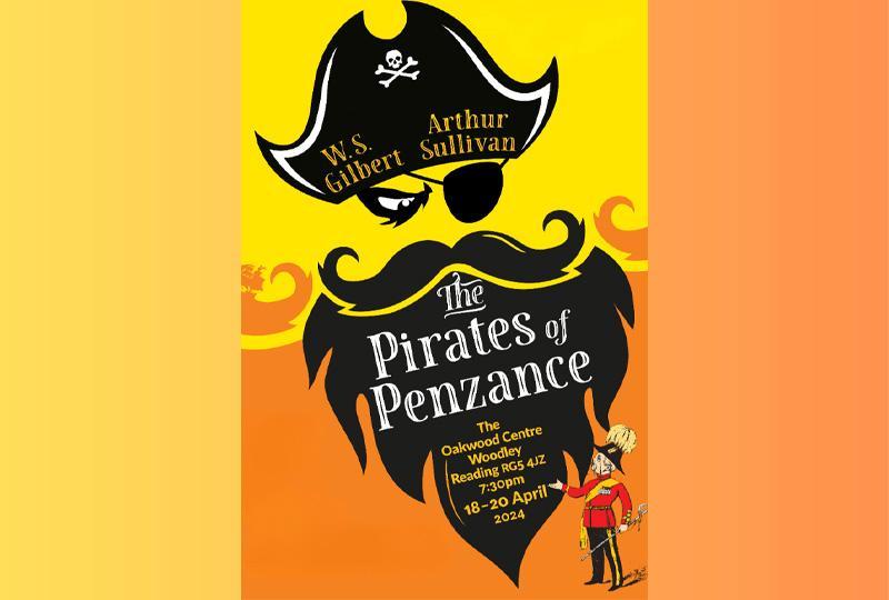 The Pirates of Penzance poster with stylised pirate face
