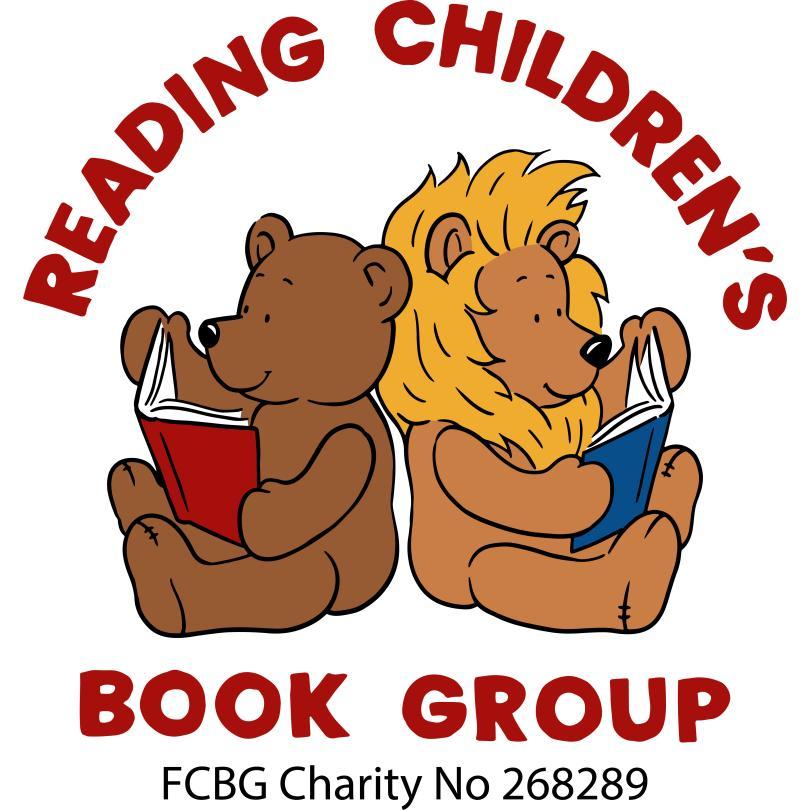 Logo of Getting Reading Reading. A Bear and a Lion sitting, leaning on each others backs while they read