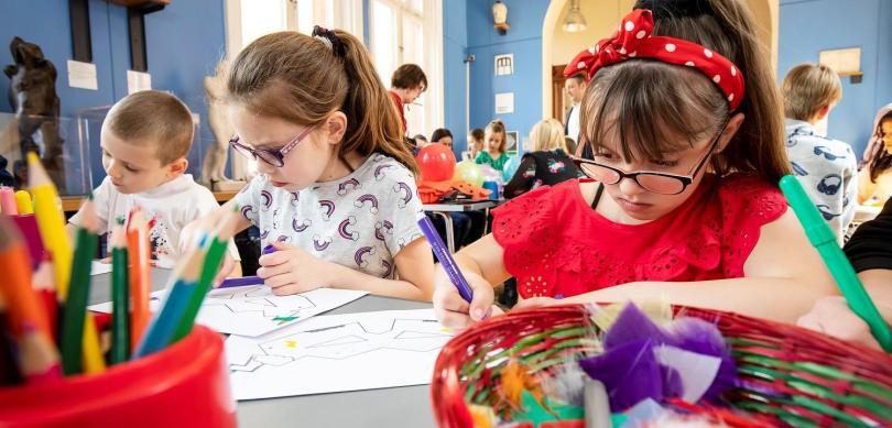 Children doing arts and crafts in Reading Museum