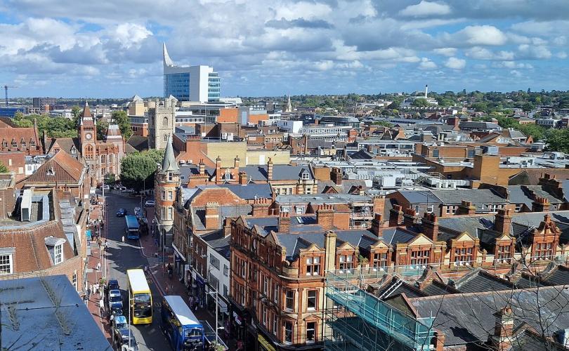 Reading seen from above