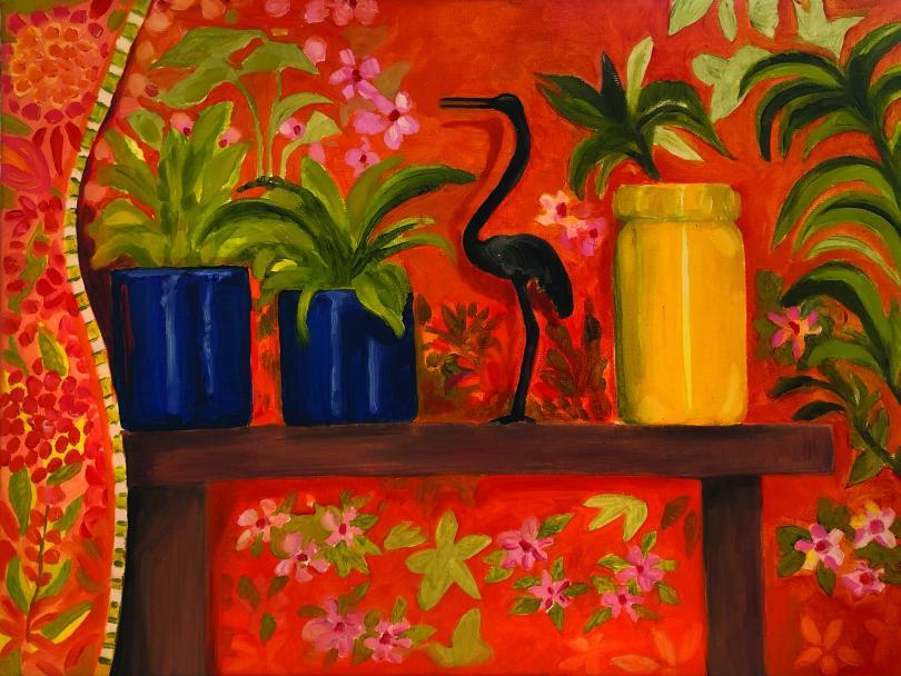 Sam W ~ Crane and yellow pot