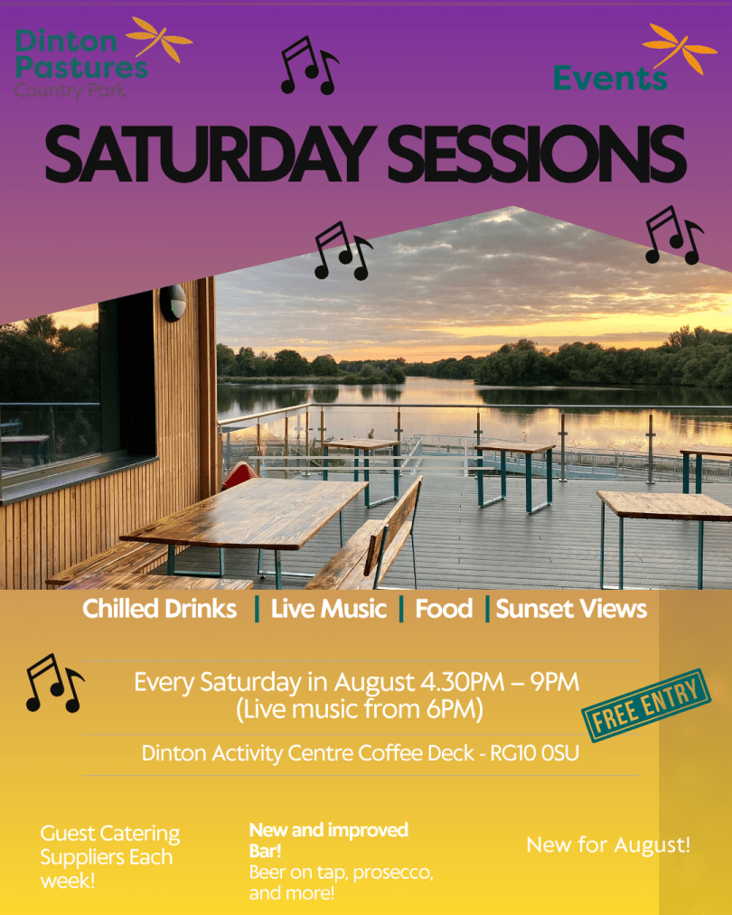 Sunset image over lake "saturday sessions" 