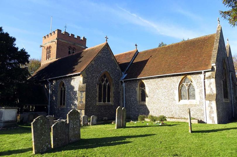 St Nicholas Church in Hurst on a sunny day
