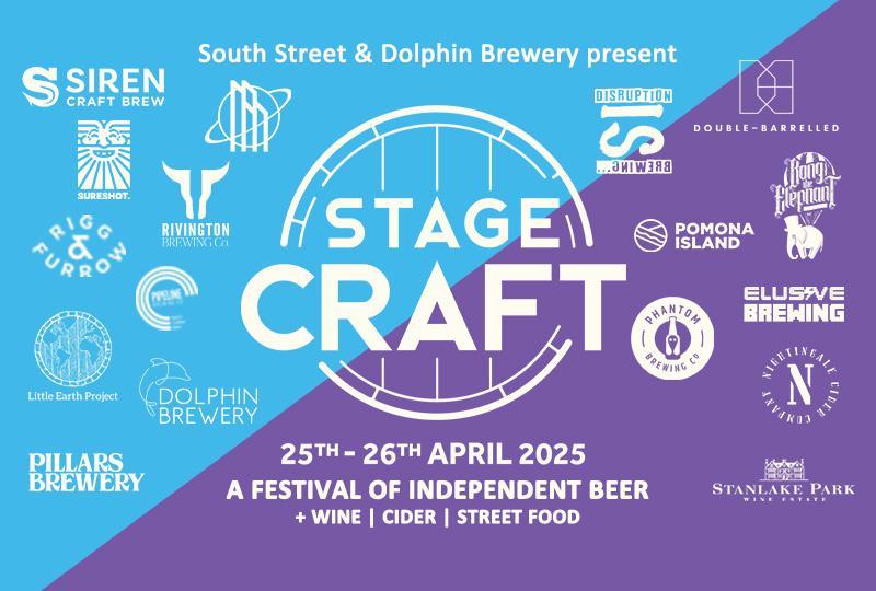 StageCraft banner featuring the logos of all breweries in the line-up
