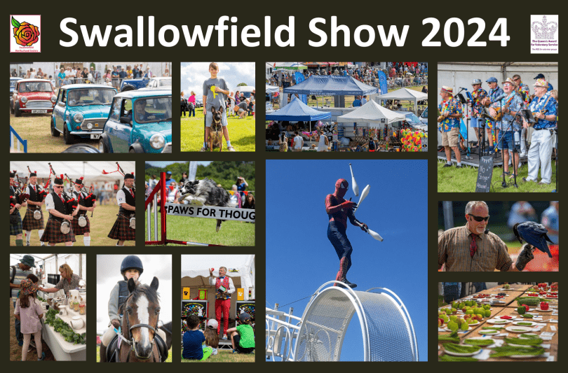 Montage of images from previous Swallowfied Shows, showing different events, stalls and activities