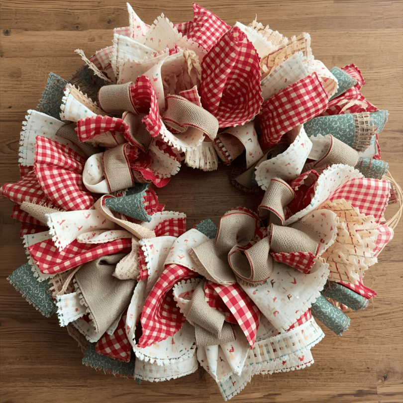 Wreath made of textile