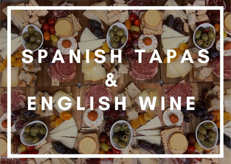 Spanish tapas and glasses of english wine