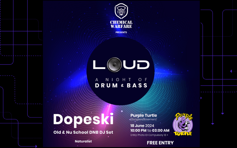 CHEMICAL WARFARE Presents... "LOUD" Old Skool/Nu Skool D'n'B DJ Dopeski Returns to the Turtle Basement FREE ENTRY / 18+ ID Required