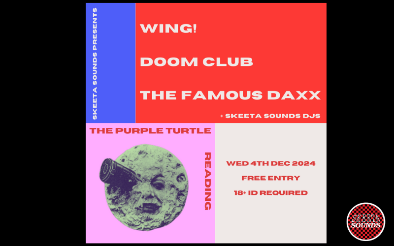 SKEETA SOUNDS Presents...  Wing! Doom Club The Famous Daxx  SKeeta DJs  Skeeta returns to the Turtle bringing new music you havent heard yet!  FREE ENTRY / 18+ ID Required