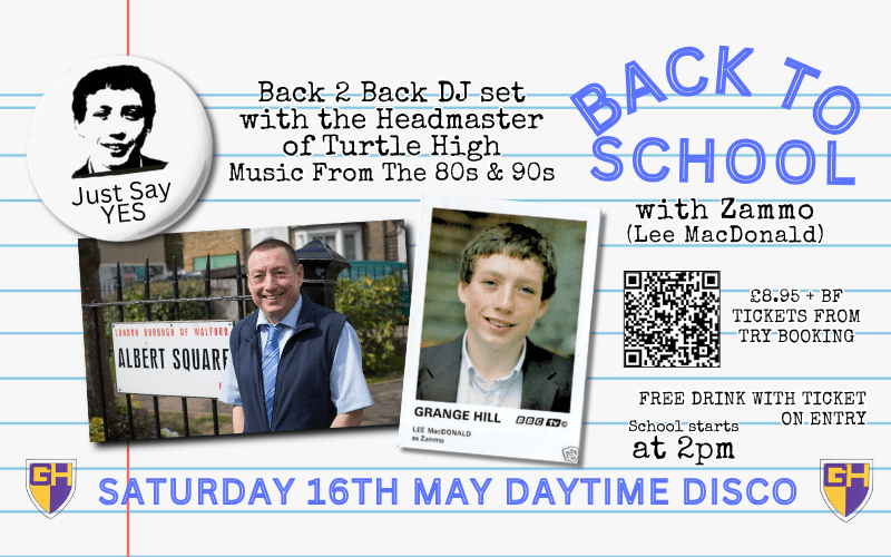 CLASS IS IN SESSION: ZAMMO’S BACK TO SCHOOL DISCO!  Dust off your blazers and tighten those ties! We’re heading back to the playground for the ultimate 80s & 90s throwback.  Joining us behind the decks is none other than   He’ll be spinning the biggest floor-fillers from the golden era of school discos.  Whether you were a high-flyer or a regular in detention, this is the reunion you actually want to attend.  FREE DRINK ON ENTRY WITH TICKET