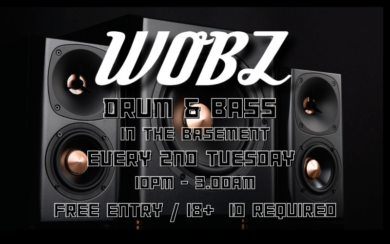 WOBZ Every Second Tuesday.  A mix of Drum and Bass an Mulit Genre Nights  In The Turtle Basement
