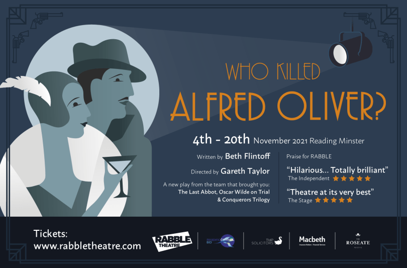 Graphic image flyer for Who Killed Alfred Oliver?