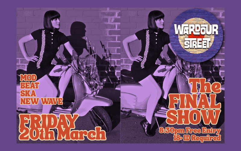 Wardour Street - Play their last gig at The Purple Turtle  After 10 years, and well over 100 amazing gigs, the band has decided that the time has come for us to bring the curtain down on Wardour Street.  FREE ENTRY // 18+ ID Required
